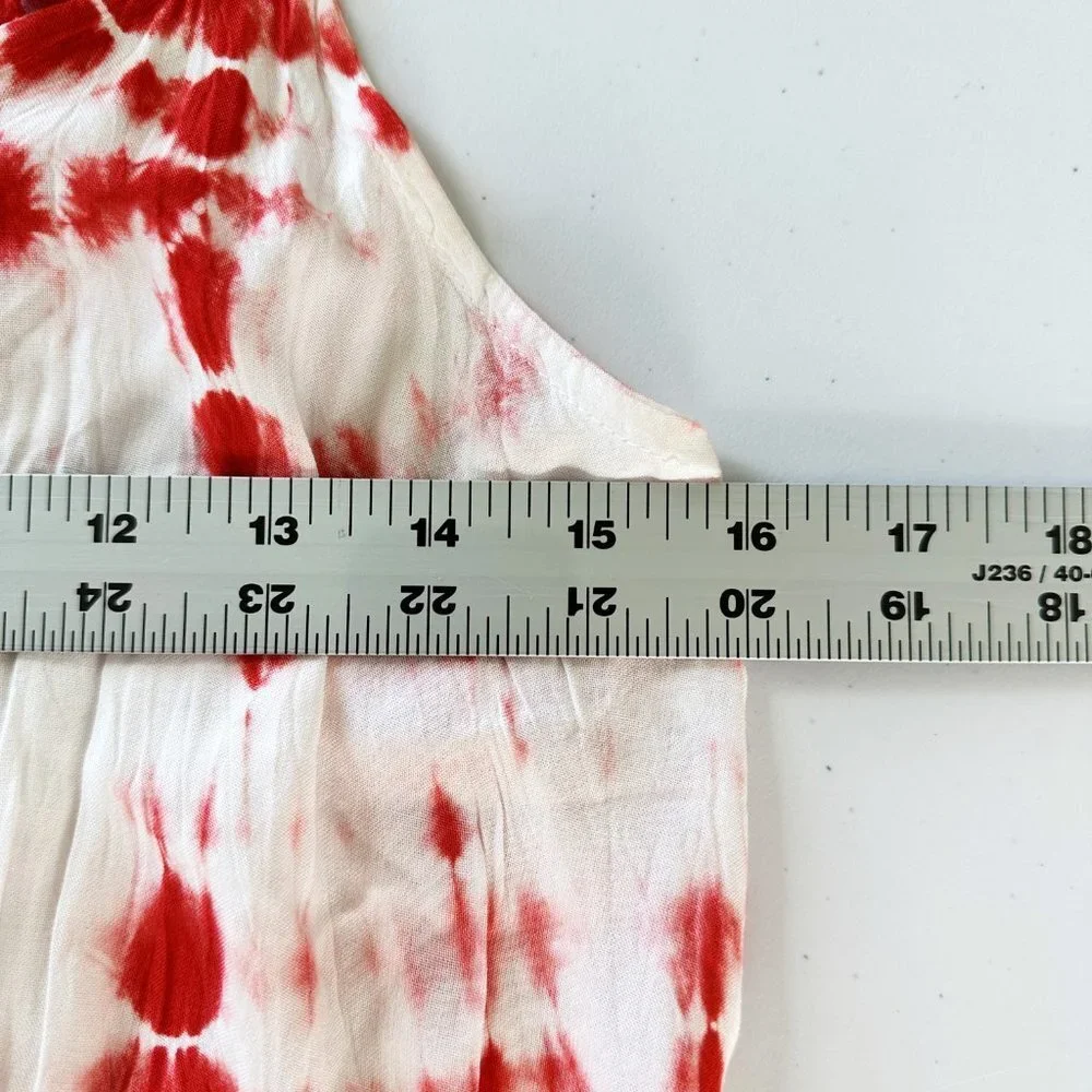 Studio West Maxi Dress Size M Orange White Tie Dye Lace Trim Sleeveless Boho NWT